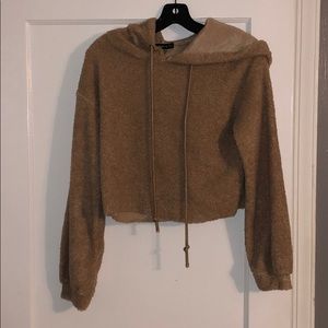 cropped furry sweatshirt